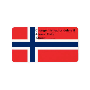 Benutzerdefiniertes Etikett mit norwegischer Flagg Adressaufkleber