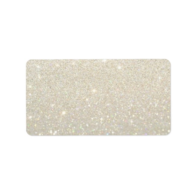 Benutzerdefiniertes Etikett: White Gold Glit Fab Adressaufkleber (Vorne)