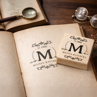 Benutzerdefiniertes Ex Libris-Monogramm-Bookplate Gummistempel