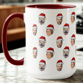 Benutzerdefiniertes Face Weihnachtsmannmütze 3 Fot Tasse
