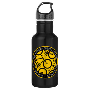 Benutzerdefiniertes Fahrrad Gelb und Schwarz Edelstahlflasche