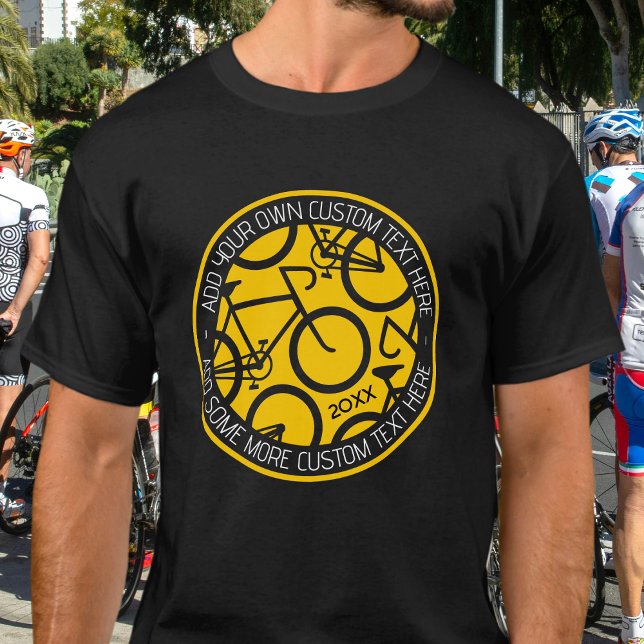 Benutzerdefiniertes Fahrrad Gelb und Schwarz T-Shirt (Von Creator hochgeladen)