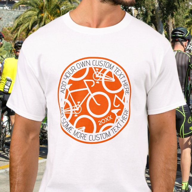 Benutzerdefiniertes Fahrradrennen Orange T-Shirt (Von Creator hochgeladen)