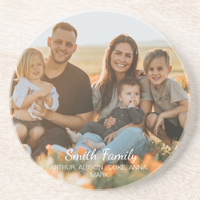 Benutzerdefiniertes familiäres Foto mit individuel Getränkeuntersetzer (Vorne)
