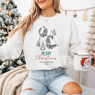 Benutzerdefiniertes Familien-Weihnachtsdorf im Vin Sweatshirt