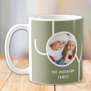 Benutzerdefiniertes Familien-Weihnachtsfoto in Grü Kaffeetasse