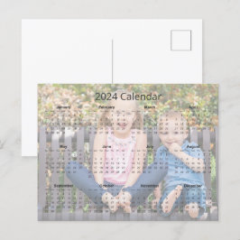 Benutzerdefiniertes Familienfoto 2024 Monatlicher  Postkarte