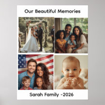 Benutzerdefiniertes Familienfoto-Collage-Poster, P