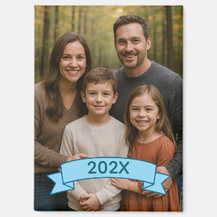 Benutzerdefiniertes Familienfoto-Jahresbanner Magnet