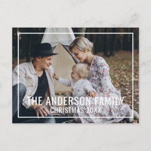 Benutzerdefiniertes Familienfoto mit Familienname Postkarte