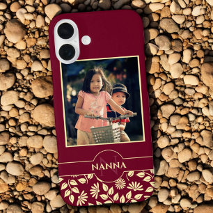 Benutzerdefiniertes Familienfoto-Monogramm-Name-Bl iPhone 16 Plus Hülle