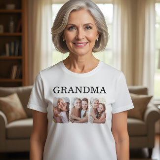 Benutzerdefiniertes Familienfoto Oma T-Shirt