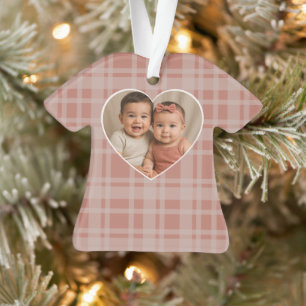 Benutzerdefiniertes Familienfoto Terrakotta-Beige- Ornament