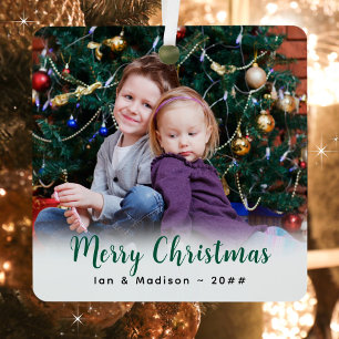Benutzerdefiniertes Familienfoto und minimalistisc Ornament Aus Metall