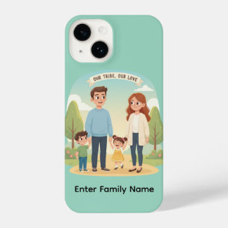 Benutzerdefiniertes Familienporträt Unser Stamm Un iPhone 14 Hülle