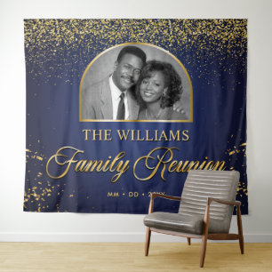 Benutzerdefiniertes Familientreffen-Banner, 1 Foto Wandteppich