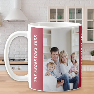 Benutzerdefiniertes Familienurlaubs-Weihnachtsfoto Kaffeetasse