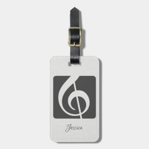 Benutzerdefiniertes Farbmusiksymbol - Treble Clef Gepäckanhänger