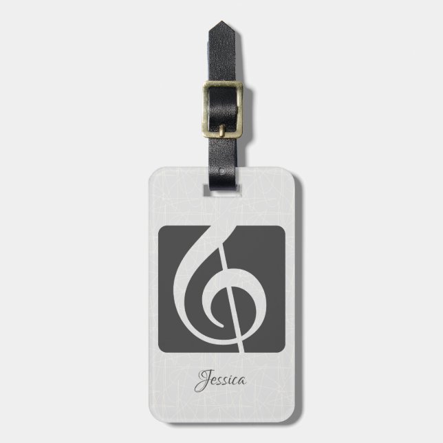 Benutzerdefiniertes Farbmusiksymbol - Treble Clef Gepäckanhänger (Vorderseite vertikal)
