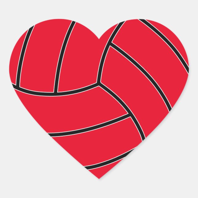 Benutzerdefiniertes Farbvolleyballherz Herz-Aufkleber (Vorderseite)