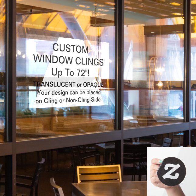 Benutzerdefiniertes Fensterklammern ADVANCED OPAQU Fensteraufkleber (Restaurantfenster)