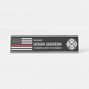 Benutzerdefiniertes Feuerwehr-Logo-Abzeichen Feuer Schreibtischnamensplakette