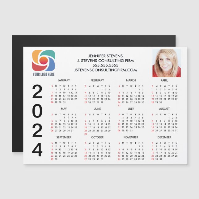 Benutzerdefiniertes Firmenlogo 2024 Terminkalender Magnetkarte (Vorne/Hinten)