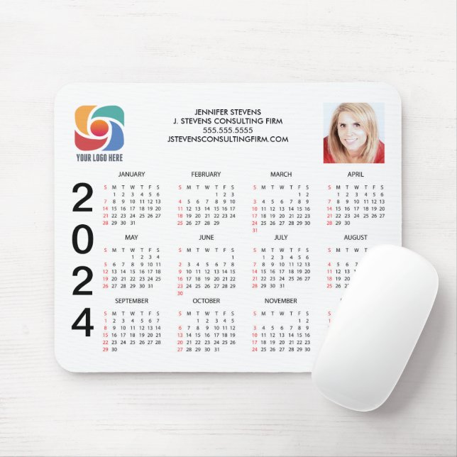 Benutzerdefiniertes Firmenlogo 2024 Terminkalender Mousepad (Mit Mouse)