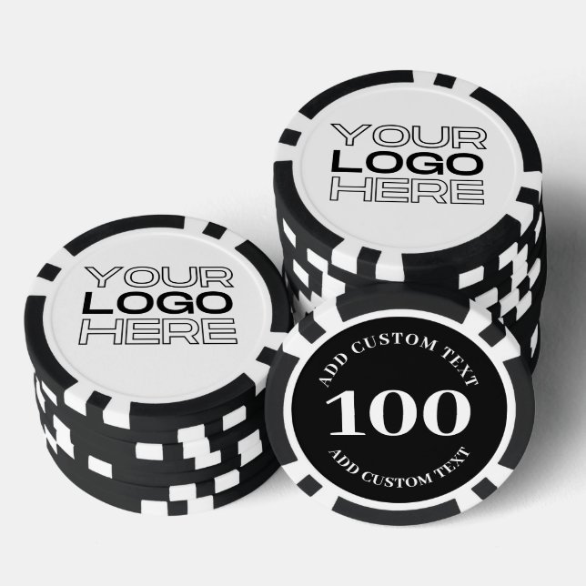 Benutzerdefiniertes Firmenlogo Black 100 Value Gam Pokerchips (Stapel)