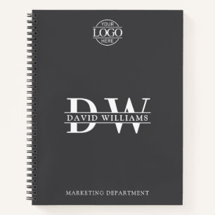 Benutzerdefiniertes Firmenlogo & Branding-Monogram Notizbuch