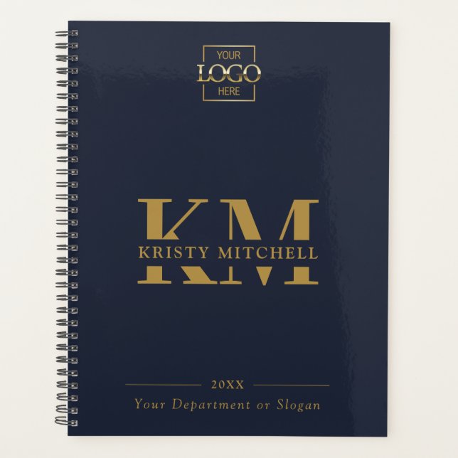 Benutzerdefiniertes Firmenlogo & Branding-Monogram Planer (Vorderseite)