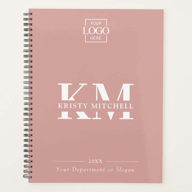 Benutzerdefiniertes Firmenlogo & Branding-Monogram Planer (Vorderseite)