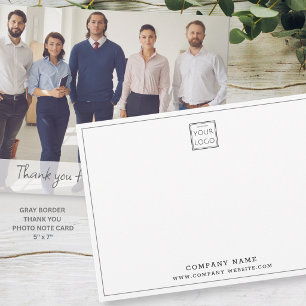 Benutzerdefiniertes Firmenlogo Foto Danke 5x7 Mitteilungskarte