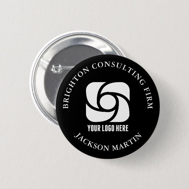 Benutzerdefiniertes Firmenlogo Geschäftsnamen-Tag  Button (Vorne & Hinten)