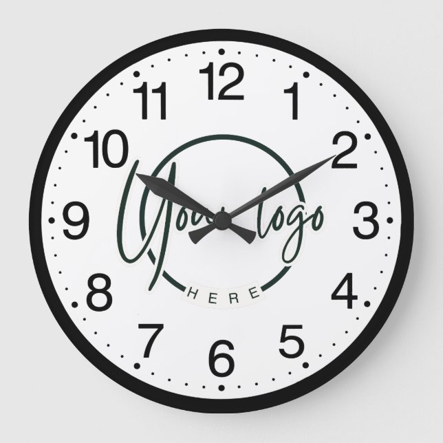 Benutzerdefiniertes Firmenlogo Große Wanduhr (Vorderseite)