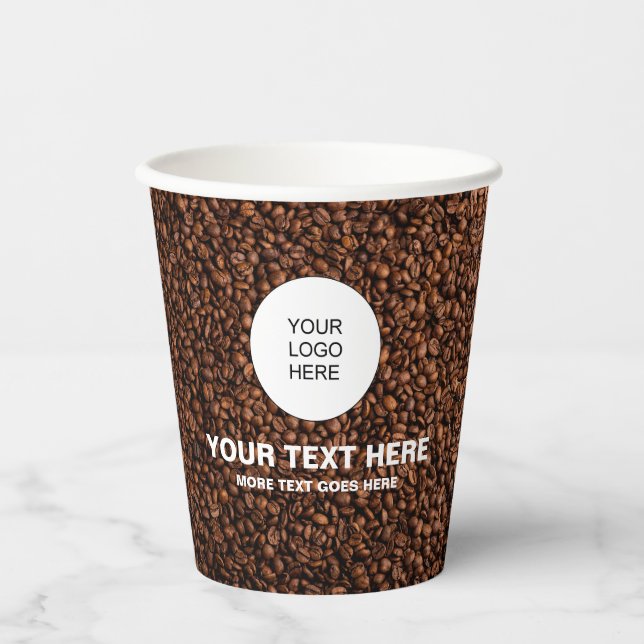 Benutzerdefiniertes Firmenlogo hier Text-Marketing Pappbecher (Vorderseite)