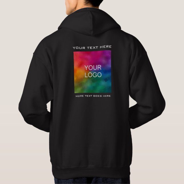 Benutzerdefiniertes Firmenlogo Hinzufügen von Text Hoodie (Rückseite)