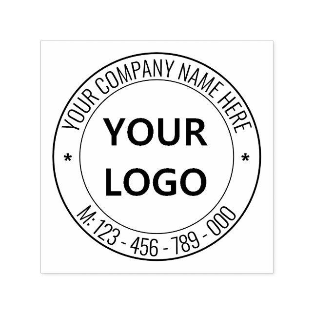 Benutzerdefiniertes Firmenlogo Info Text rund um d Permastempel (Design)