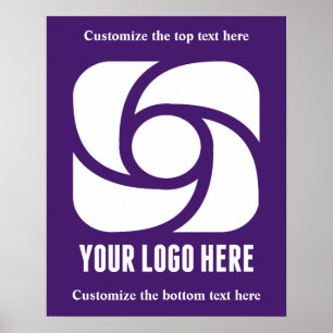Benutzerdefiniertes Firmenlogo Lila Business-Marke Poster
