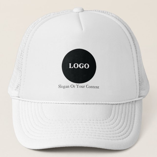 Benutzerdefiniertes Firmenlogo - Logo und Slogan h Truckerkappe (Vorderseite)
