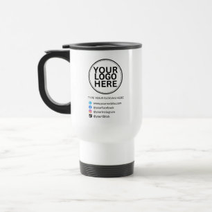 Benutzerdefiniertes Firmenlogo mit Slogan Social T Reisebecher
