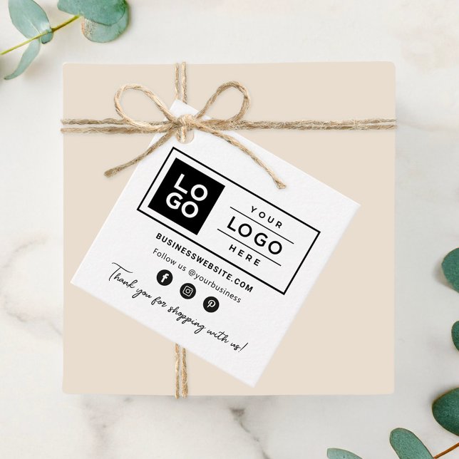 Benutzerdefiniertes Firmenlogo mit Social Media-Ic Geschenkanhänger (Von Creator hochgeladen)
