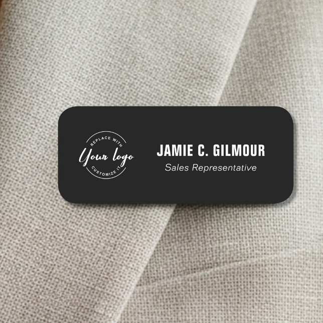 Benutzerdefiniertes Firmenlogo Mitarbeiter Namensschild (Custom logo, name and title magnetic name tag on light suit.)