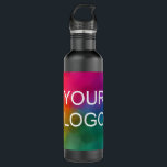 Benutzerdefiniertes Firmenlogo Modernste beste Vor Edelstahlflasche<br><div class="desc">Individuelle Upload Image Foto Business Company Logo oder Image,  Foto,  Add Text Trendy Moderne elegante Vorlage 24 oz Edelstahl Schwarzes Wasser Flasche.</div>