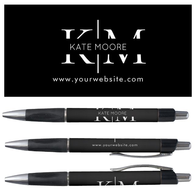 Benutzerdefiniertes Firmenlogo-Monogramm Website E Kugelschreiber (Custom Business Logo Monogram Website Elegant Pen)