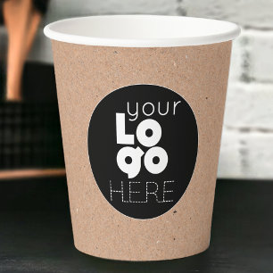 Benutzerdefiniertes Firmenlogo Natural Kraft Paper Pappbecher