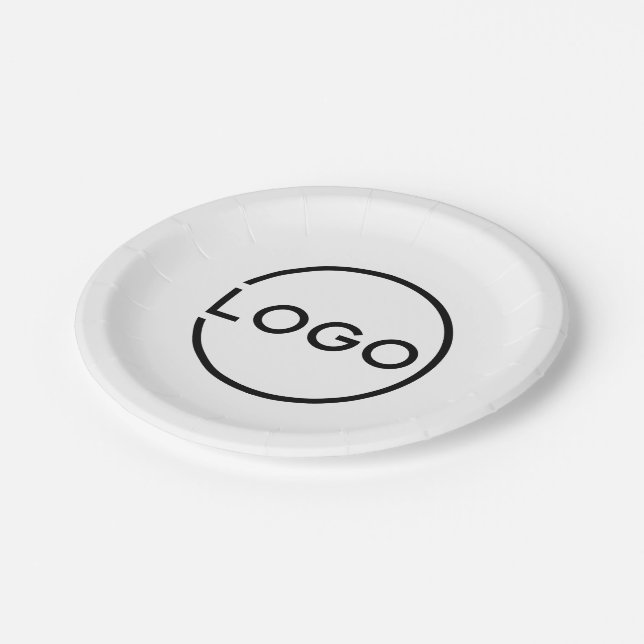Benutzerdefiniertes Firmenlogo Pappteller (Schrägansicht)