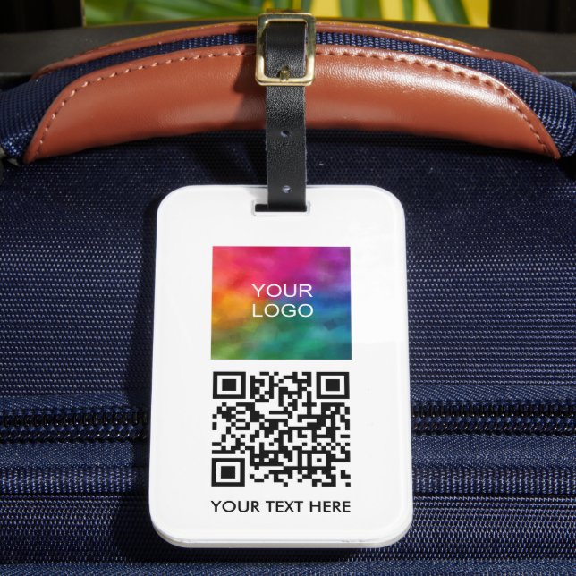 Benutzerdefiniertes Firmenlogo QR-Code Strichname  Gepäckanhänger (Vorderseite Insitu 2)