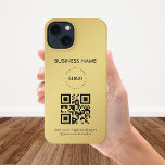 Benutzerdefiniertes Firmenlogo QR-Code Text Gold-F iPhone Hülle<br><div class="desc">Mit diesem coolen iPhone-Gehäuse mit individuellem Logo, QR-Code und Text fördern Sie Ihr Geschäft. Fügen Sie einfach Ihr Logo und andere Informationen hinzu, indem Sie auf die Option "Personalisieren" klicken.</div>