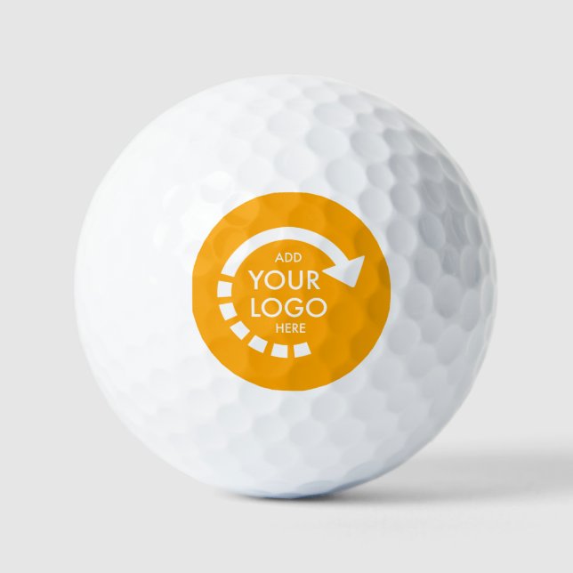 Benutzerdefiniertes Firmenlogo | Retro Gold Golfball (Vorderseite)